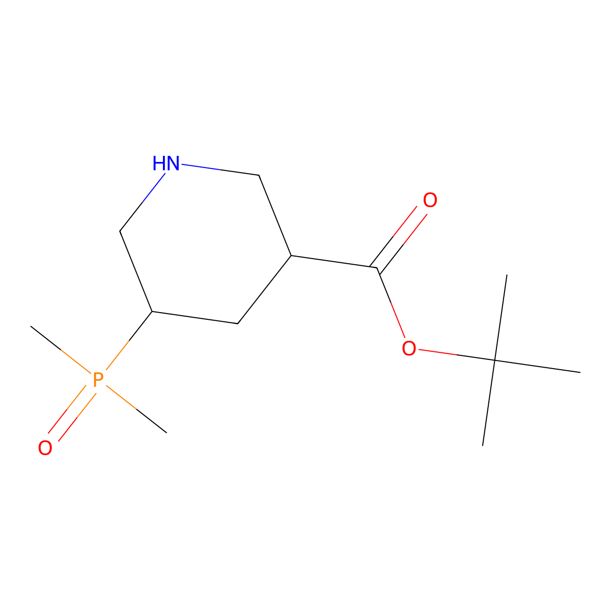 Tert-butyl 5-(dimethylphosphoryl)piperidine-3-carboxylate molecular structure, CAS 2639403-39-5