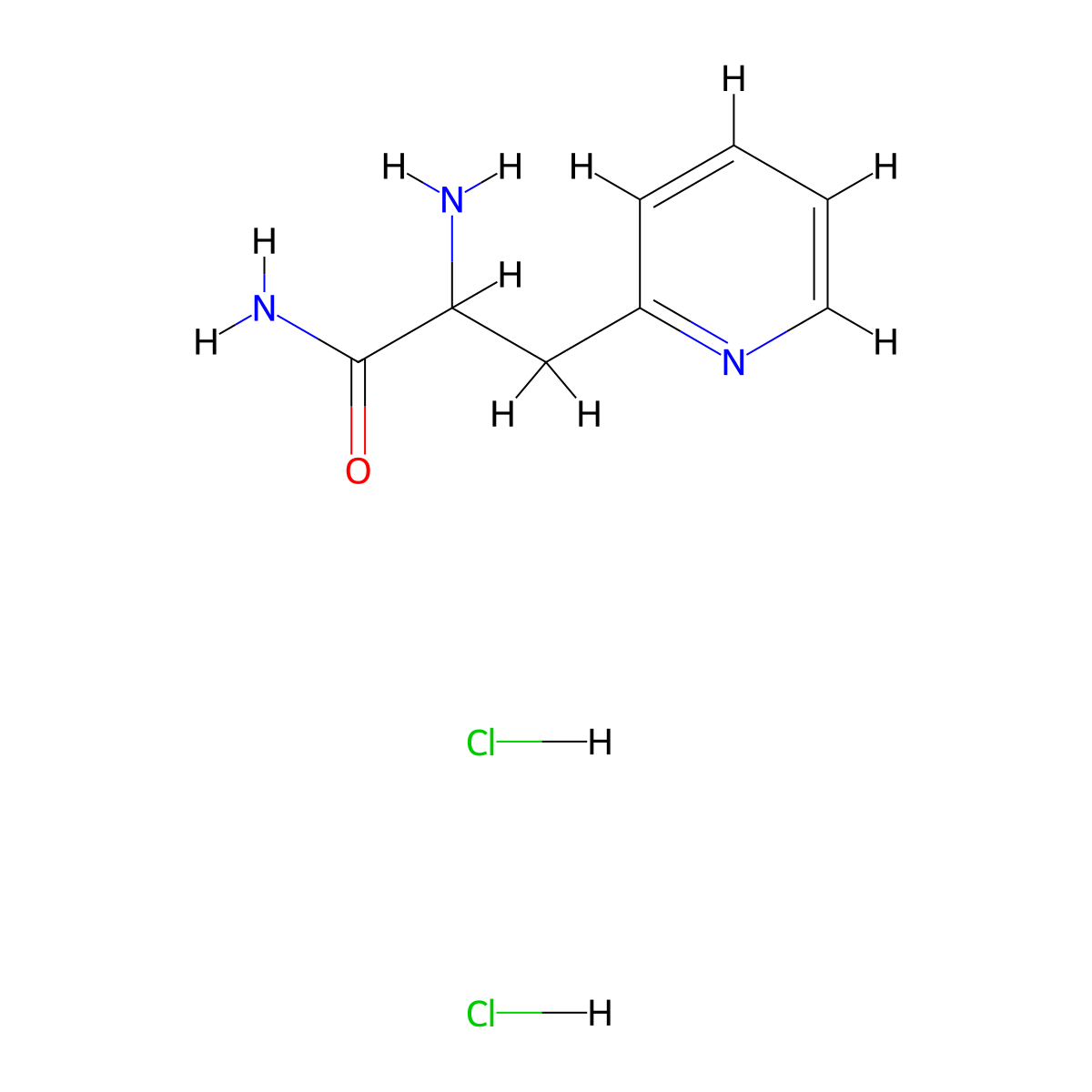 2-Amino-3-(pyridin-2-yl)propanamide dihydrochloride molecular structure, CAS 2639403-41-9