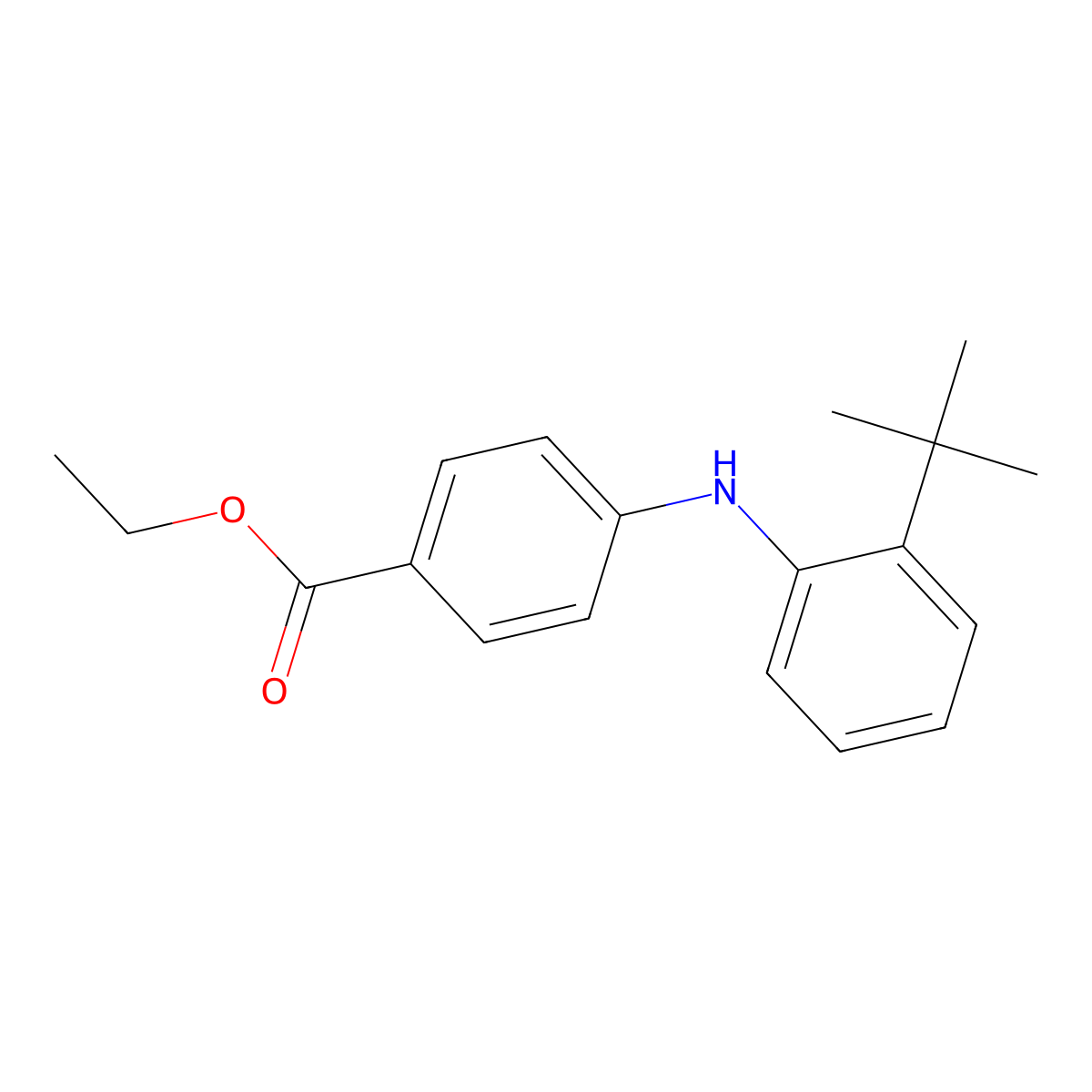 Ethyl 4-[(2-tert-butylphenyl)amino]benzoate molecular structure, CAS 2639403-46-4