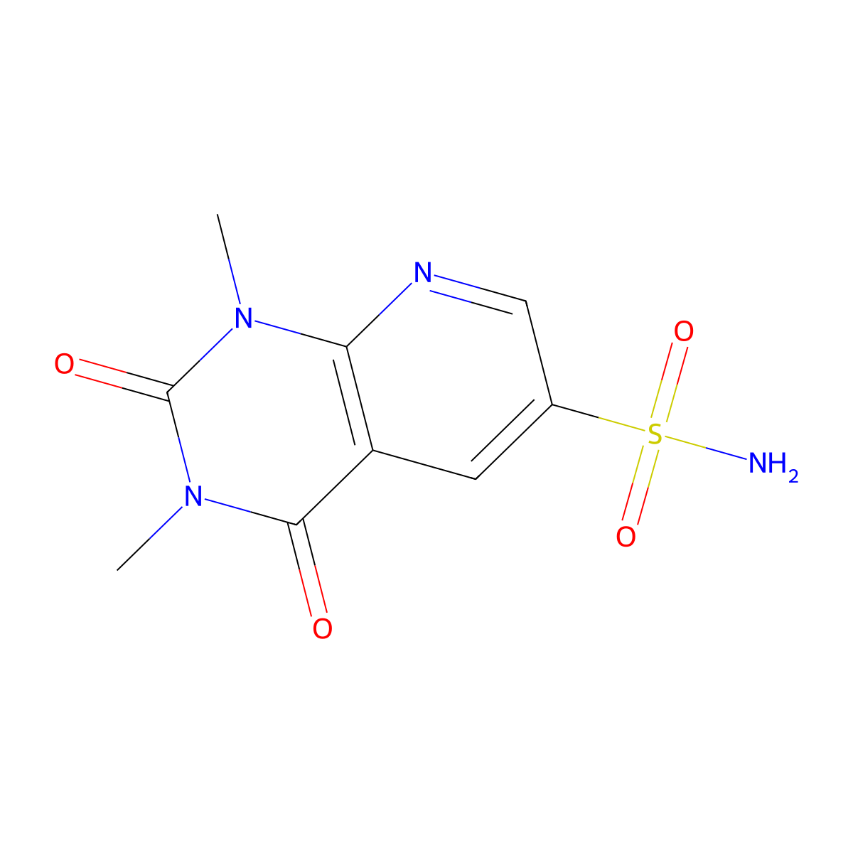 1,3-dimethyl-2,4-dioxo-1H,2H,3H,4H-pyrido[2,3-d]pyrimidine-6-sulfonamide molecular structure, CAS 2639403-54-4