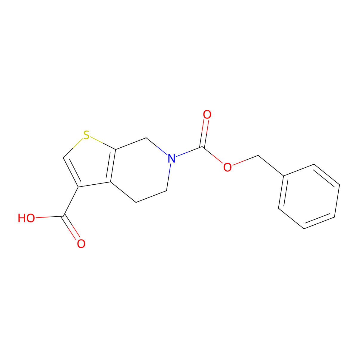 6-[(benzyloxy)carbonyl]-4H,5H,6H,7H-thieno[2,3-c]pyridine-3-carboxylic acid molecular structure, CAS 2639403-56-6