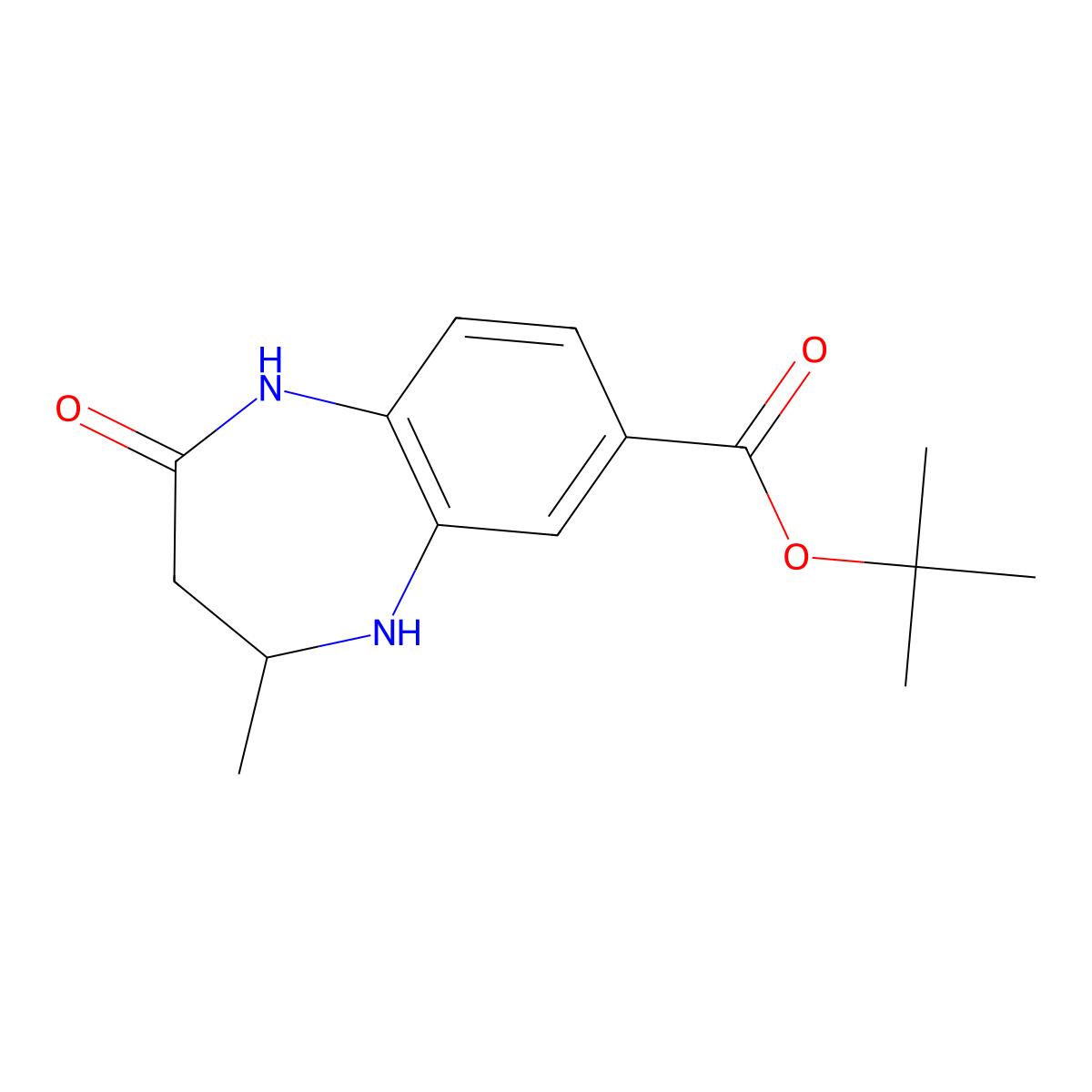 tert-butyl 4-methyl-2-oxo-2,3,4,5-tetrahydro-1H-1,5-benzodiazepine-7-carboxylate molecular structure, CAS 2639403-59-9