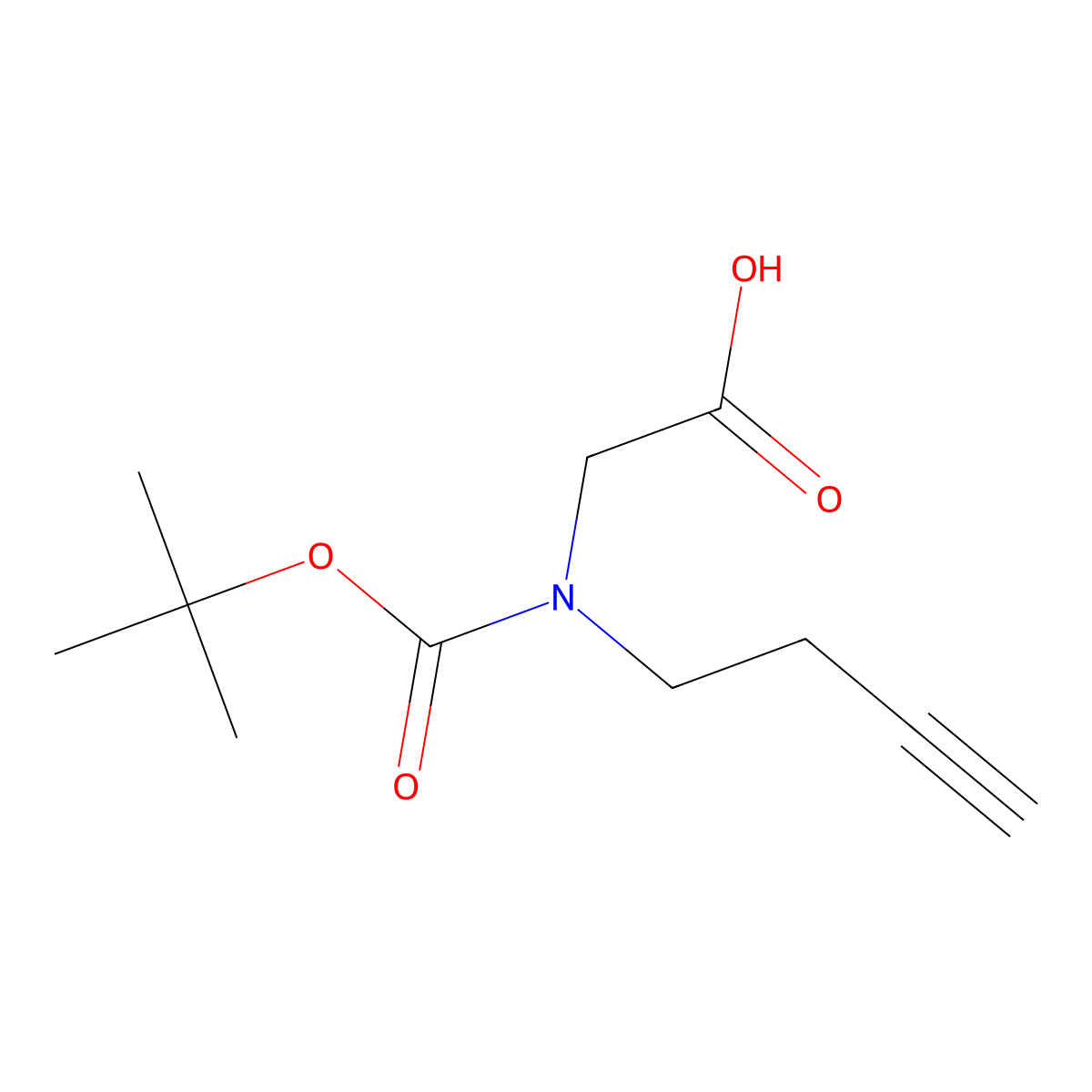 2-(But-3-yn-1-yl-Boc-amino)acetic Acid molecular structure, CAS 2639403-62-4