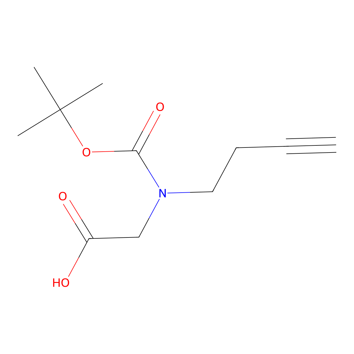 2-(But-3-yn-1-yl-Boc-amino)acetic Acid molecular structure, CAS 2639403-62-4