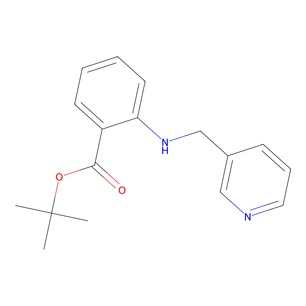 Tert-butyl 2-{[(pyridin-3-yl)methyl]amino}benzoate molecular structure, CAS 2639403-66-8