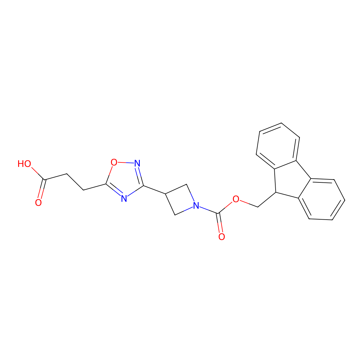 3-[3-(1-{[(9H-fluoren-9-yl)methoxy]carbonyl}azetidin-3-yl)-1,2,4-oxadiazol-5-yl]propanoic acid molecular structure, CAS 2639403-89-5