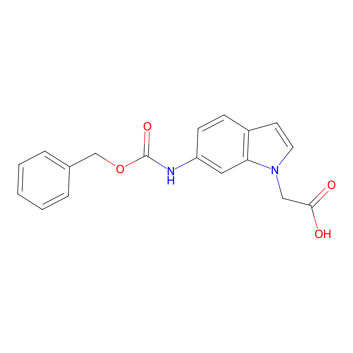 2-(6-{[(benzyloxy)carbonyl]amino}-1H-indol-1-yl)acetic acid molecular structure, CAS 2639403-95-3