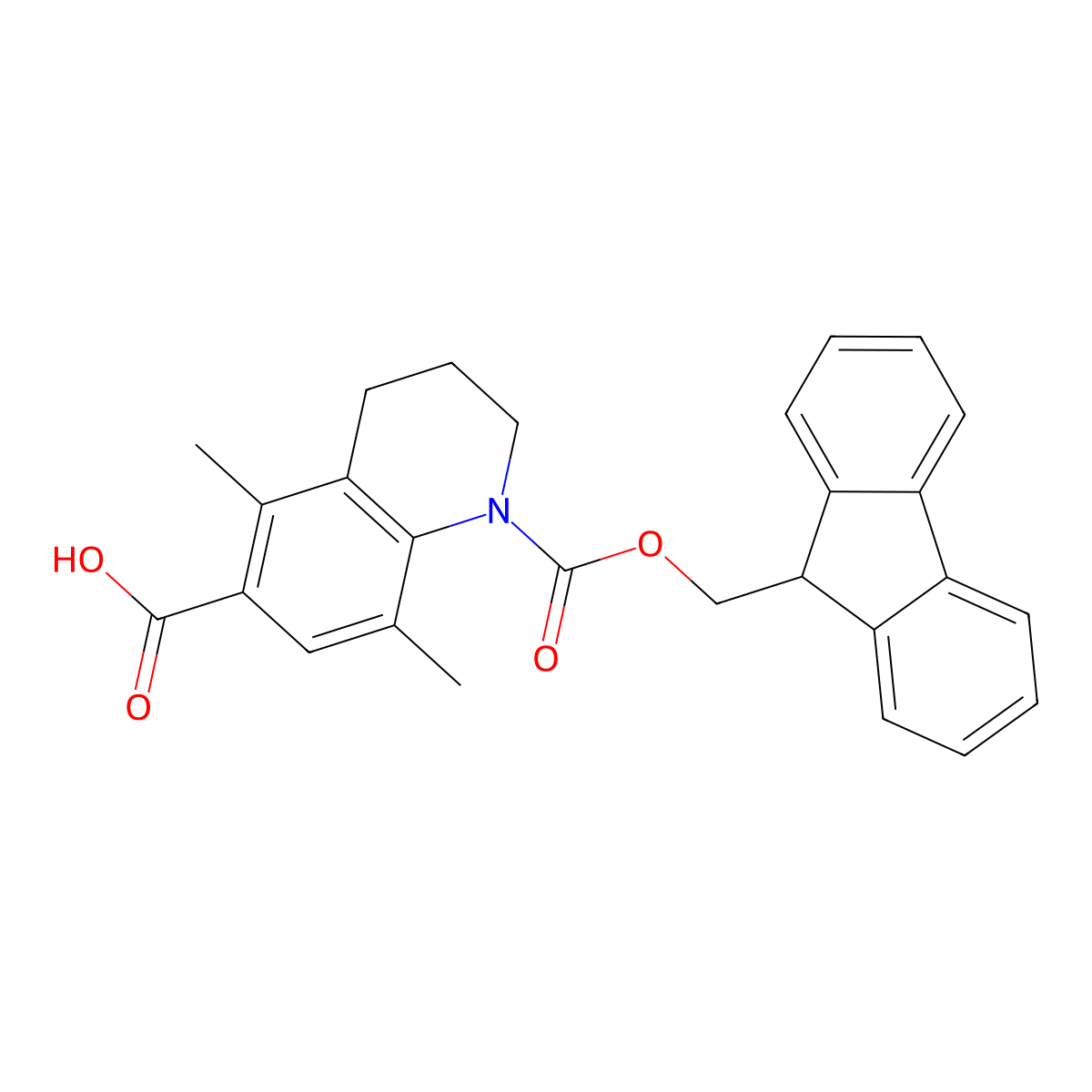 1-{[(9H-fluoren-9-yl)methoxy]carbonyl}-5,8-dimethyl-1,2,3,4-tetrahydroquinoline-6-carboxylic acid molecular structure, CAS 2639403-97-5