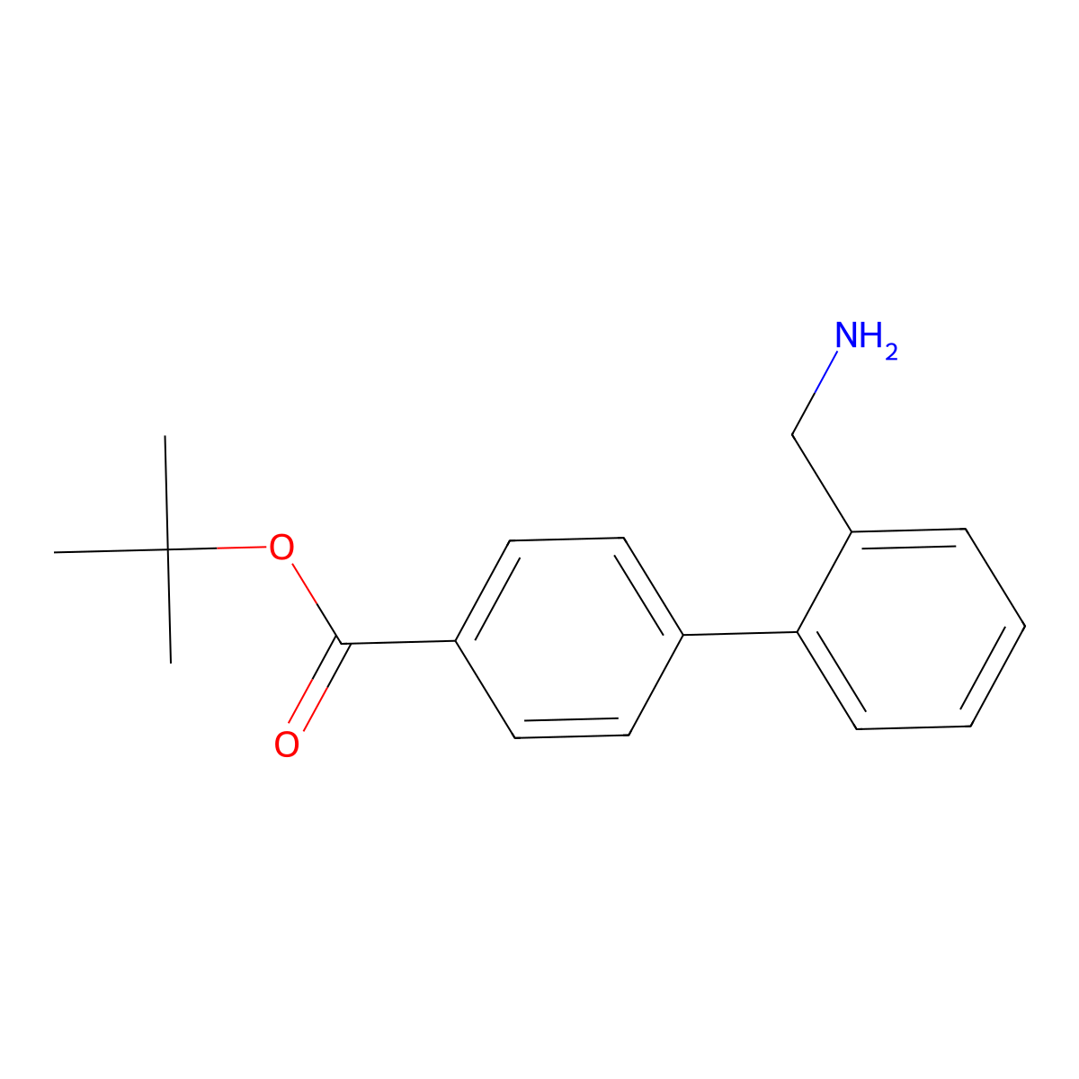 Tert-butyl 2'-(aminomethyl)-[1,1'-biphenyl]-4-carboxylate molecular structure, CAS 2639404-17-2