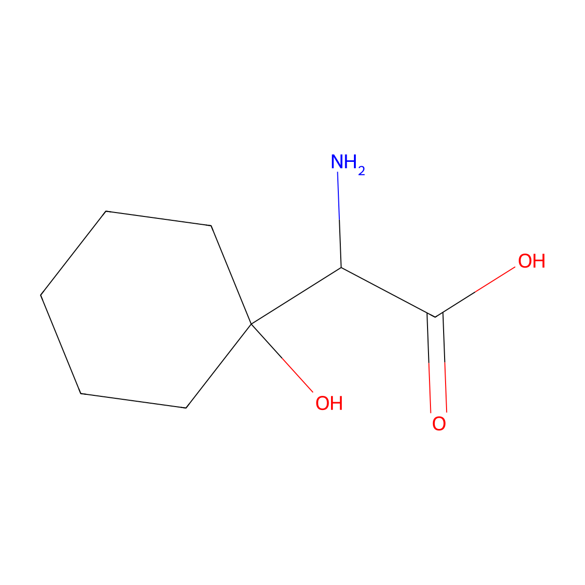 2-Amino-2-(1-hydroxycyclohexyl)acetic acid molecular structure, CAS 2639404-35-4