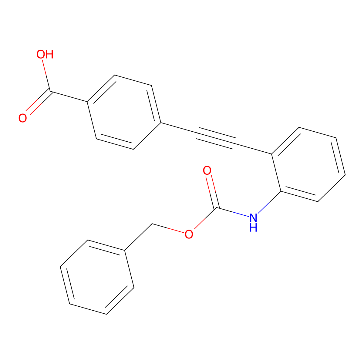 4-[2-(2-{[(Benzyloxy)carbonyl]amino}phenyl)ethynyl]benzoic acid molecular structure, CAS 2639404-39-8