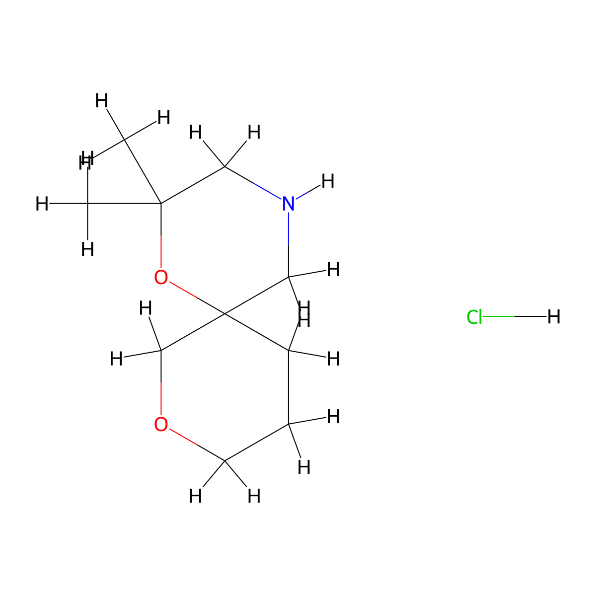 2,2-Dimethyl-1,8-dioxa-4-azaspiro[5.5]undecane hydrochloride molecular structure, CAS 2639404-47-8