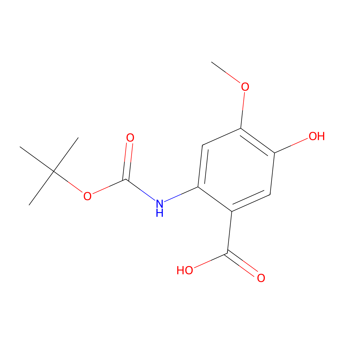 2-{[(Tert-butoxy)carbonyl]amino}-5-hydroxy-4-methoxybenzoic acid molecular structure, CAS 2639404-50-3