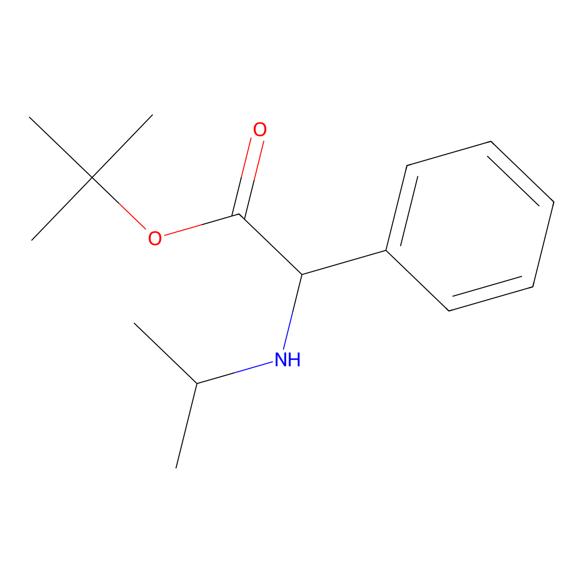 Tert-butyl 2-phenyl-2-[(propan-2-yl)amino]acetate molecular structure, CAS 2639404-64-9