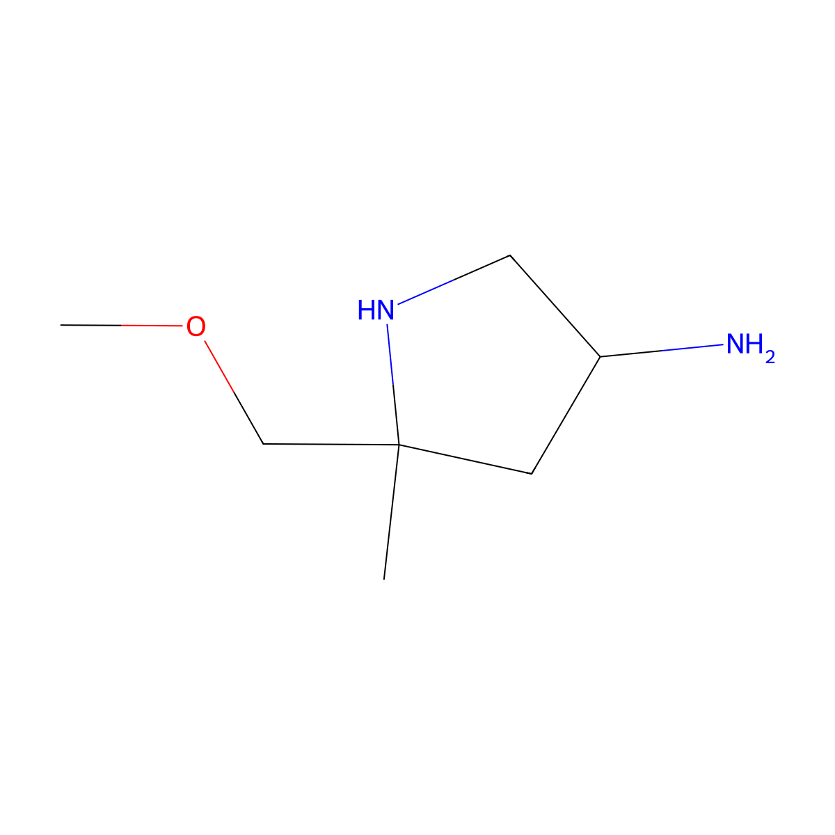 5-(Methoxymethyl)-5-methylpyrrolidin-3-amine molecular structure, CAS 2639404-65-0