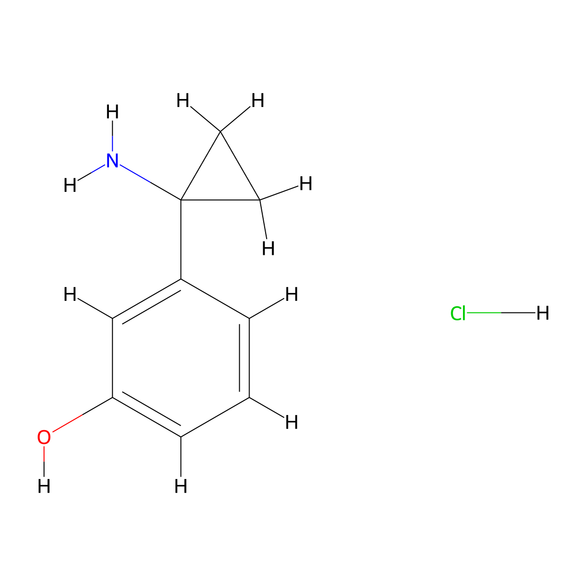 3-(1-Aminocyclopropyl)phenol hydrochloride molecular structure, CAS 2639404-78-5