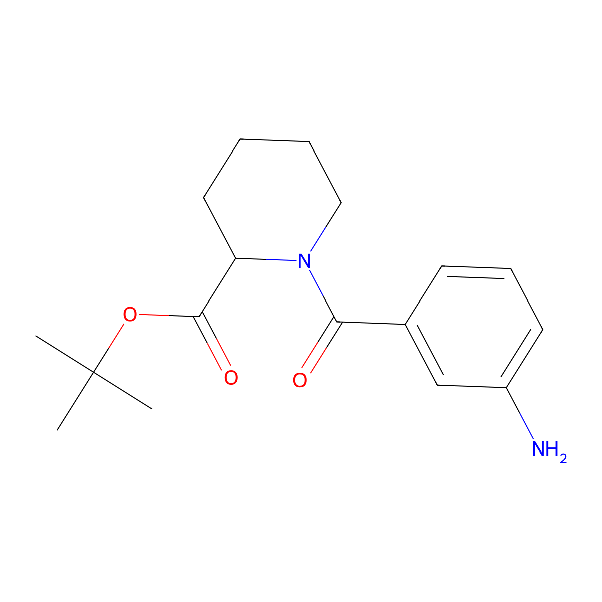 Tert-butyl 1-(3-aminobenzoyl)piperidine-2-carboxylate molecular structure, CAS 2639404-91-2