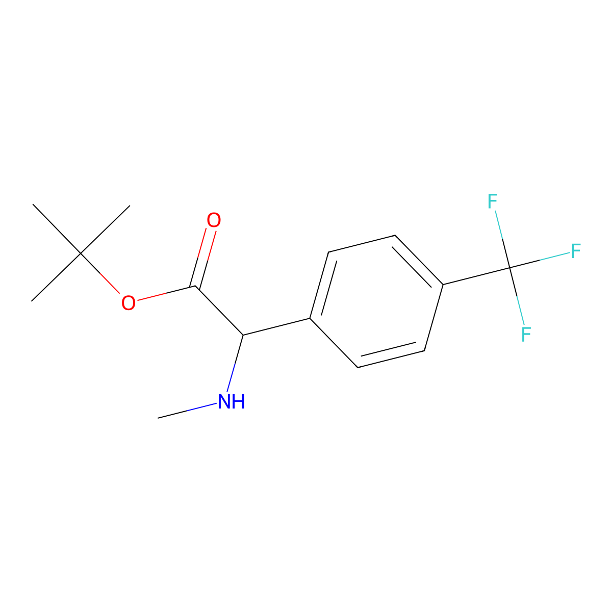 Tert-butyl 2-(methylamino)-2-[4-(trifluoromethyl)phenyl]acetate molecular structure, CAS 2639404-92-3