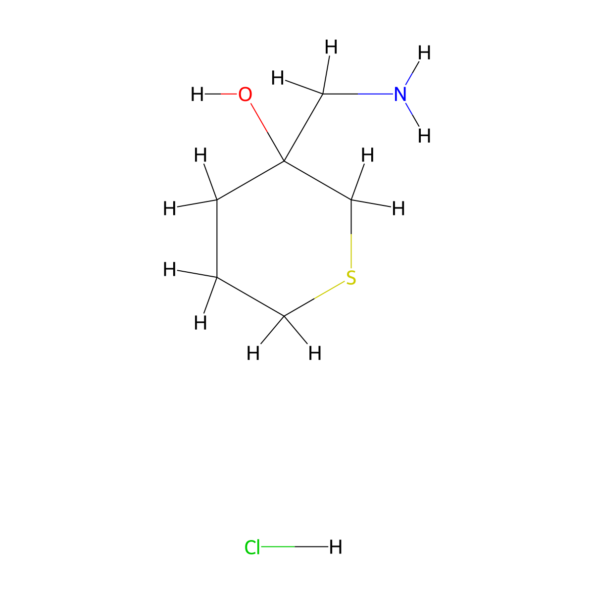 3-(Aminomethyl)thian-3-ol hydrochloride molecular structure, CAS 2639404-94-5