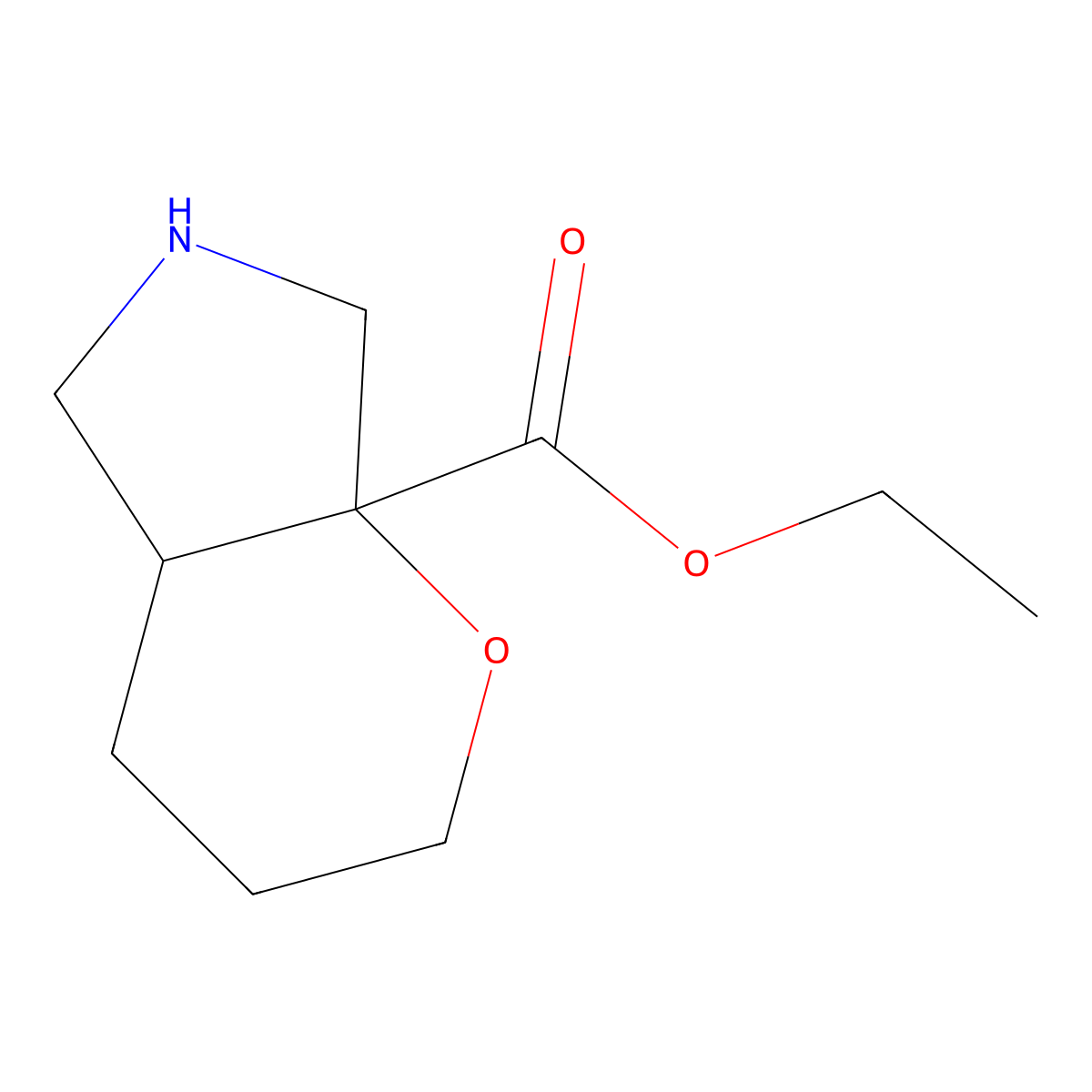 Ethyl octahydropyrano[2,3-c]pyrrole-7a-carboxylate molecular structure, CAS 2639405-01-7
