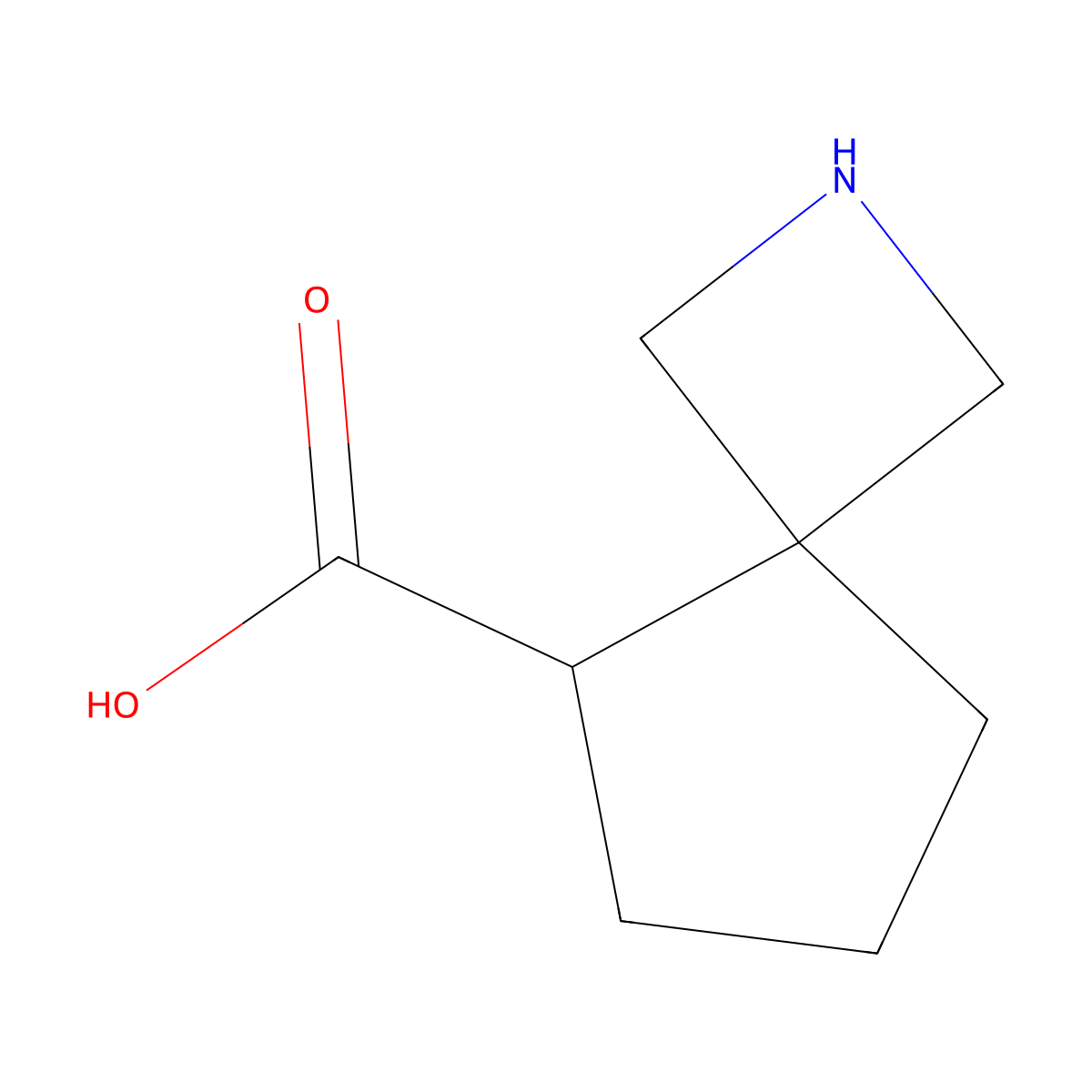 2-Azaspiro[3.4]octane-5-carboxylic acid molecular structure, CAS 2639405-02-8