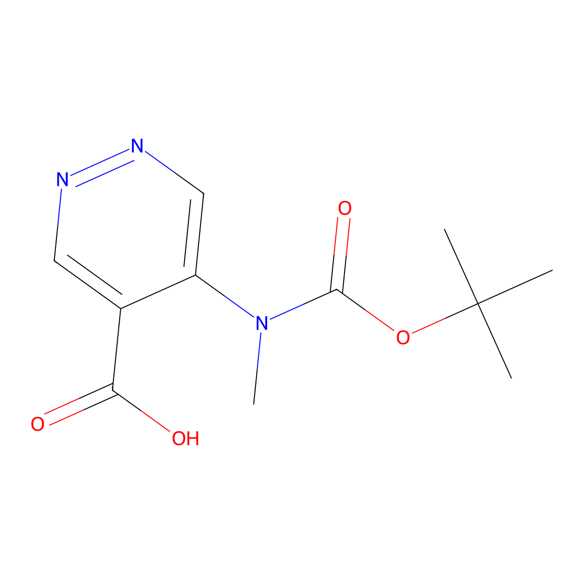 5-{[(Tert-butoxy)carbonyl](methyl)amino}pyridazine-4-carboxylic acid molecular structure, CAS 2639405-12-0