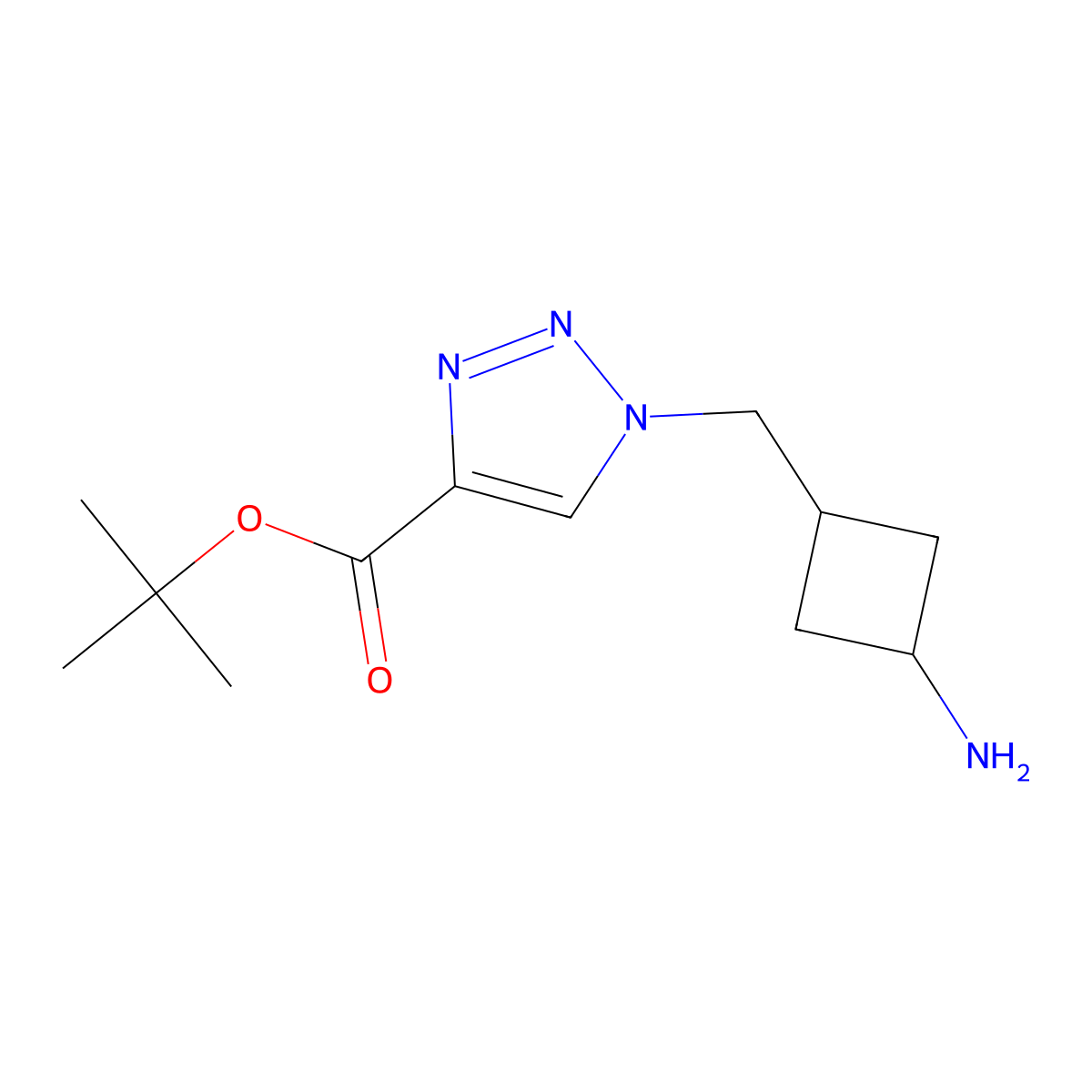 tert-butyl 1-[(3-aminocyclobutyl)methyl]-1H-1,2,3-triazole-4-carboxylate molecular structure, CAS 2639405-22-2