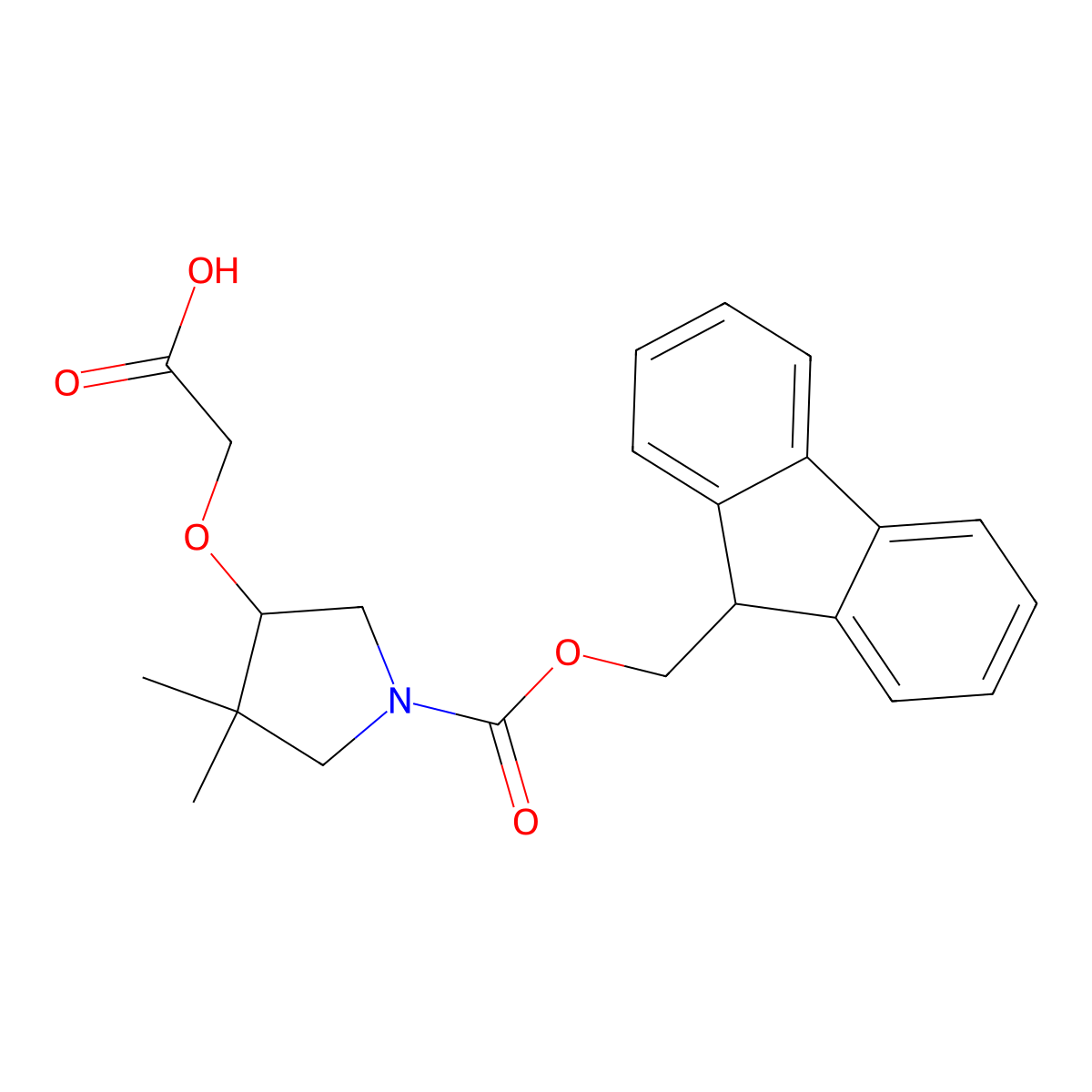 2-[(1-{[(9H-fluoren-9-yl)methoxy]carbonyl}-4,4-dimethylpyrrolidin-3-yl)oxy]acetic acid molecular structure, CAS 2639405-30-2