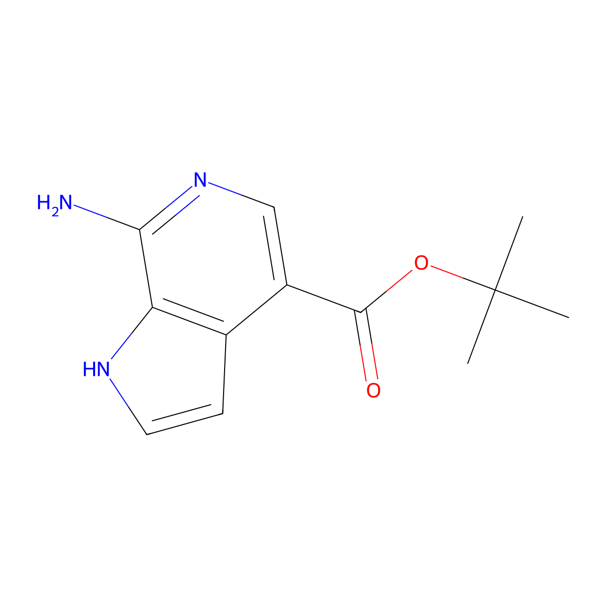 tert-butyl 7-amino-1H-pyrrolo[2,3-c]pyridine-4-carboxylate molecular structure, CAS 2639405-33-5
