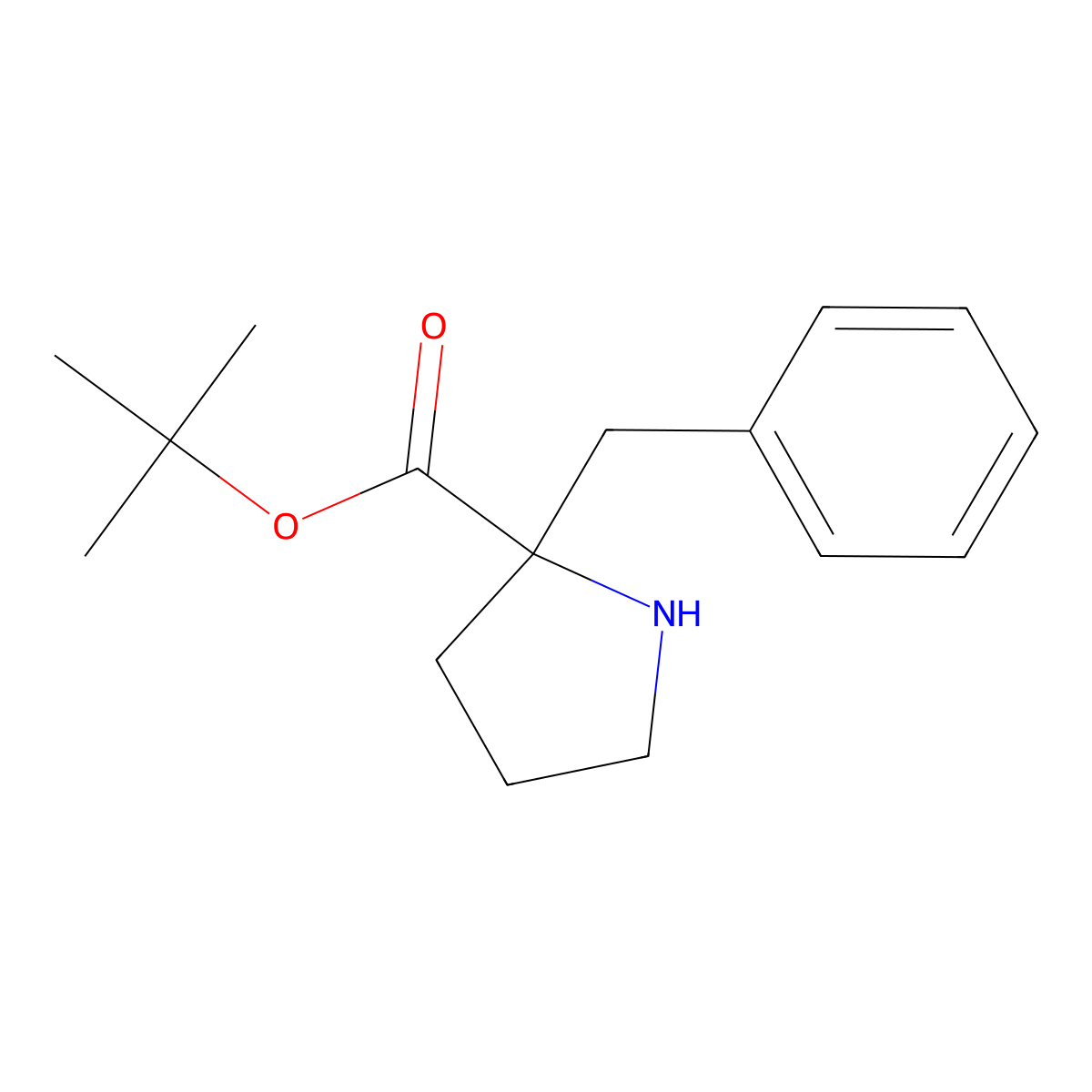 Tert-butyl 2-benzylpyrrolidine-2-carboxylate molecular structure, CAS 2639405-42-6
