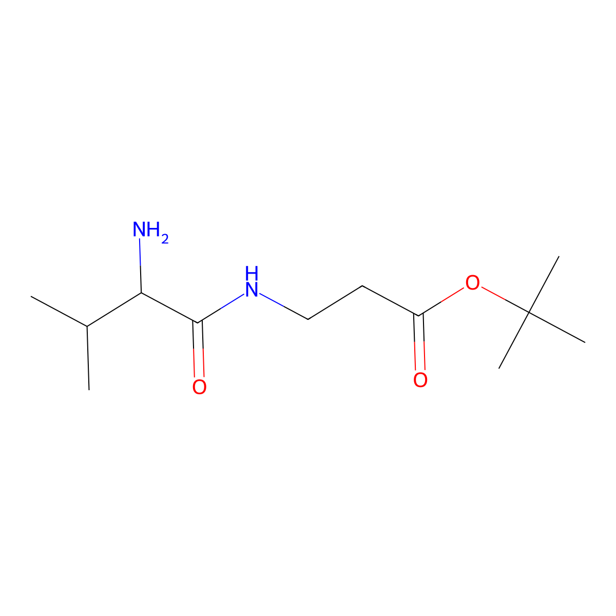 Tert-butyl 3-(2-amino-3-methylbutanamido)propanoate molecular structure, CAS 2639405-46-0