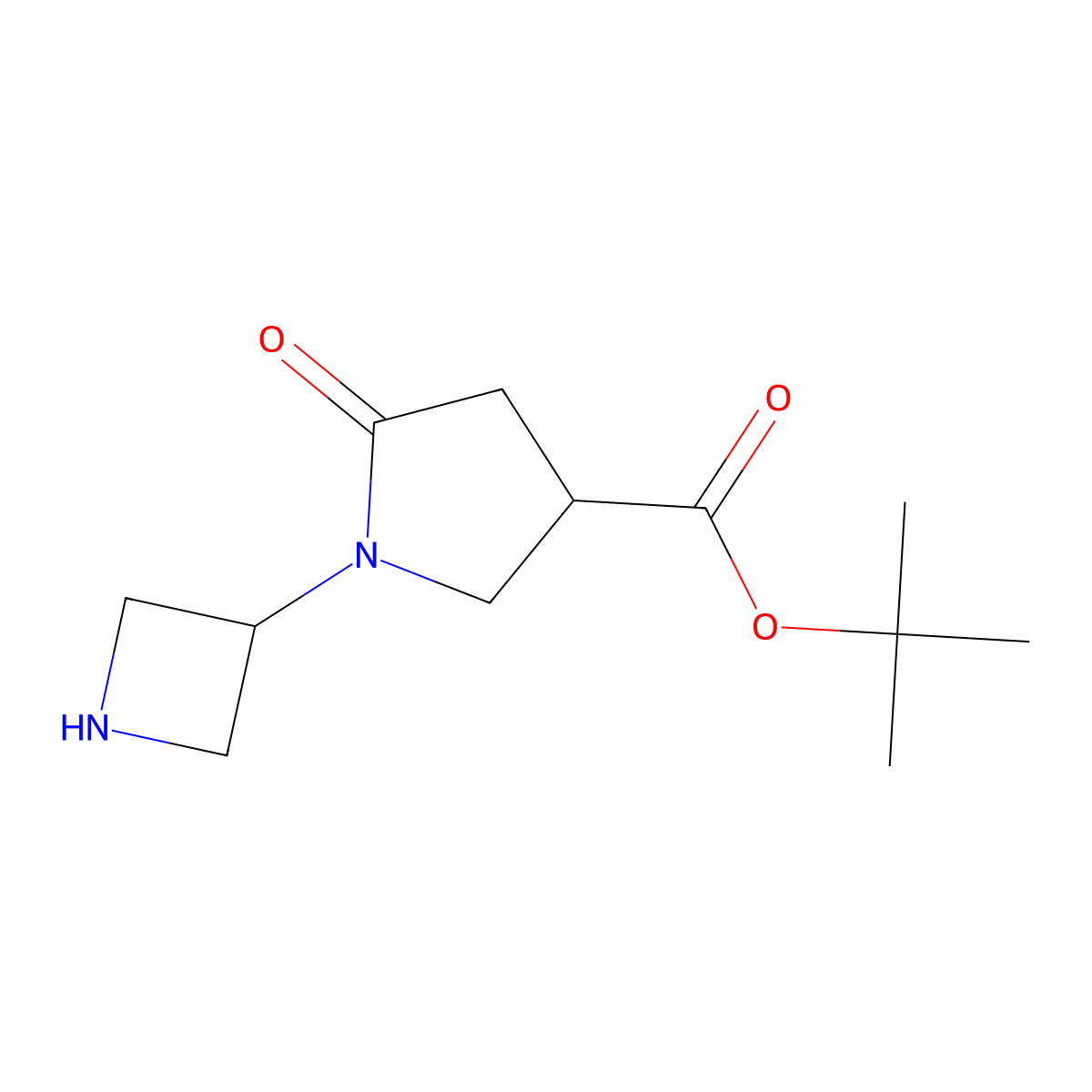 Tert-butyl 1-(azetidin-3-yl)-5-oxopyrrolidine-3-carboxylate molecular structure, CAS 2639405-48-2