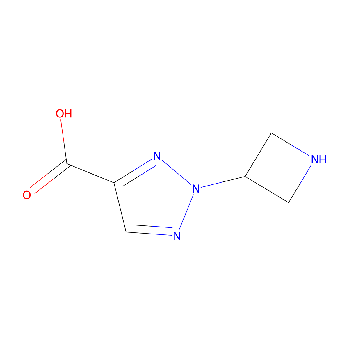 2-(azetidin-3-yl)-2H-1,2,3-triazole-4-carboxylic acid molecular structure, CAS 2639405-55-1
