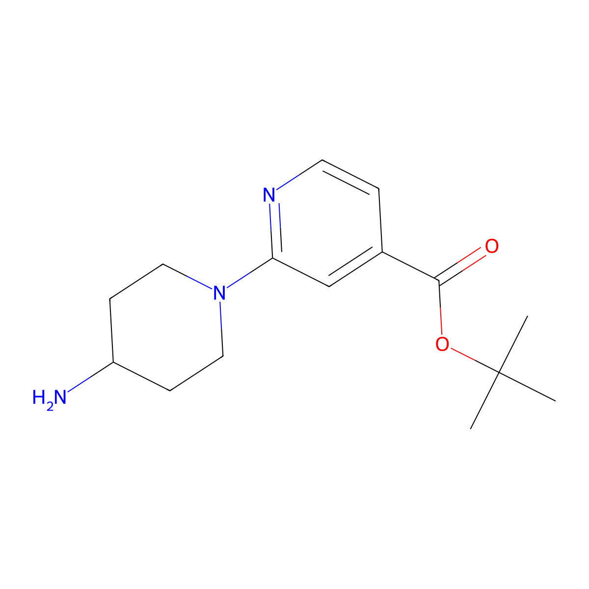 Tert-butyl 2-(4-aminopiperidin-1-yl)pyridine-4-carboxylate molecular structure, CAS 2639405-58-4