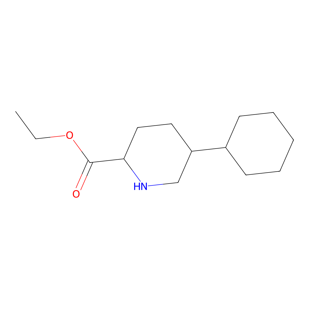 Ethyl 5-cyclohexylpiperidine-2-carboxylate molecular structure, CAS 2639405-61-9