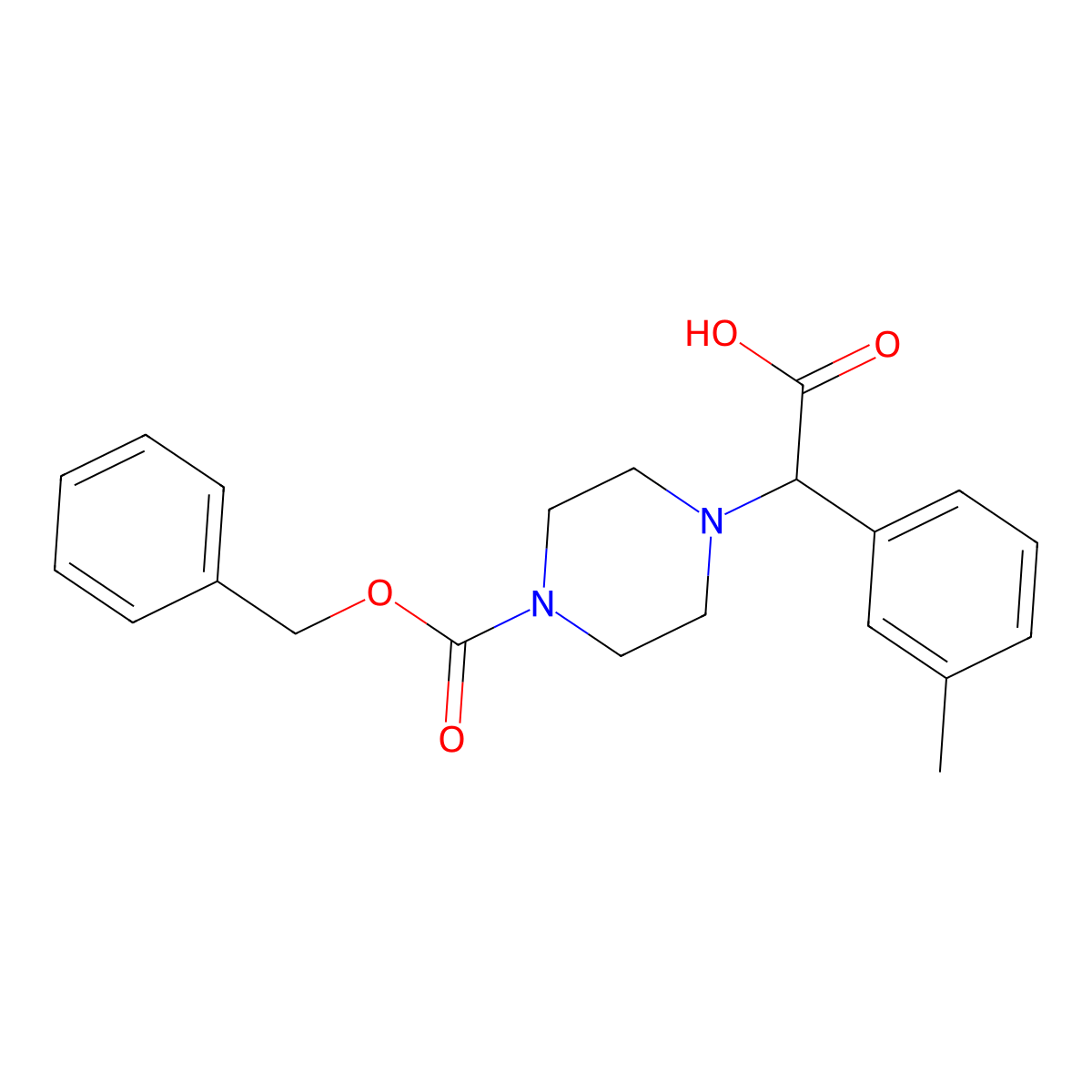 2-{4-[(Benzyloxy)carbonyl]piperazin-1-yl}-2-(3-methylphenyl)acetic acid molecular structure, CAS 2639405-69-7