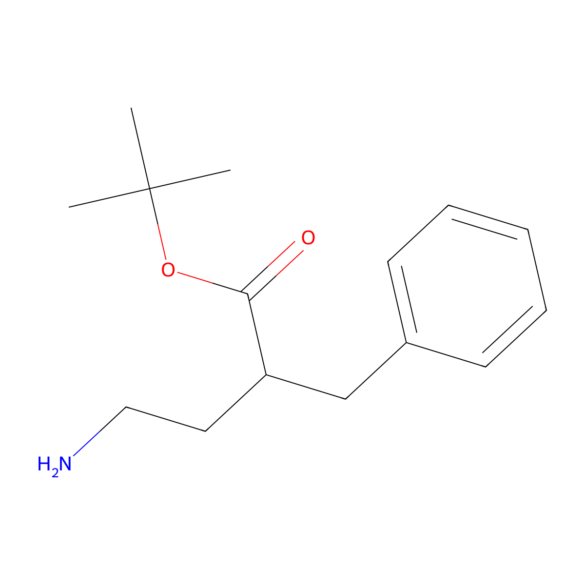 Tert-butyl 4-amino-2-benzylbutanoate molecular structure, CAS 2639405-77-7