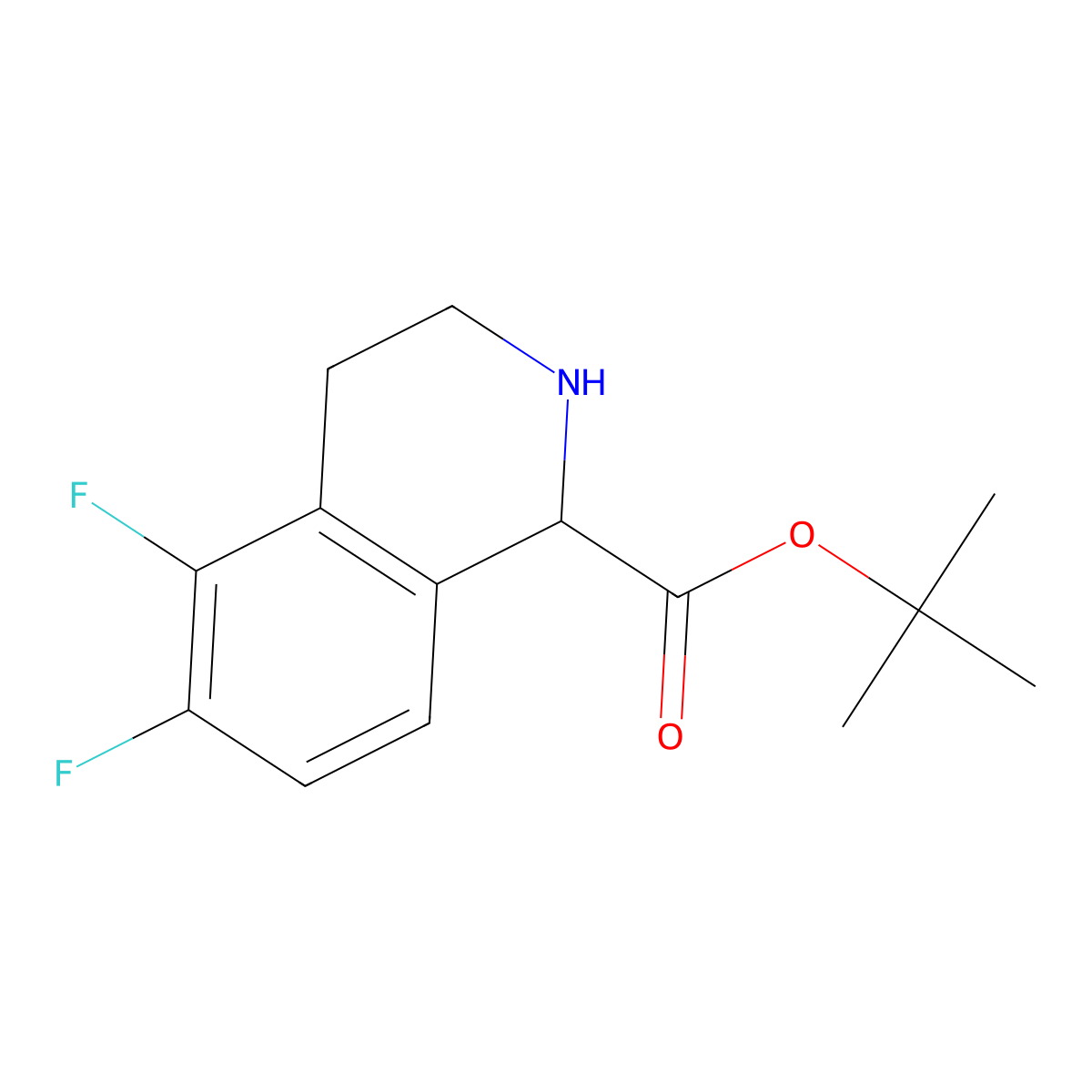 Tert-butyl 5,6-difluoro-1,2,3,4-tetrahydroisoquinoline-1-carboxylate molecular structure, CAS 2639405-81-3