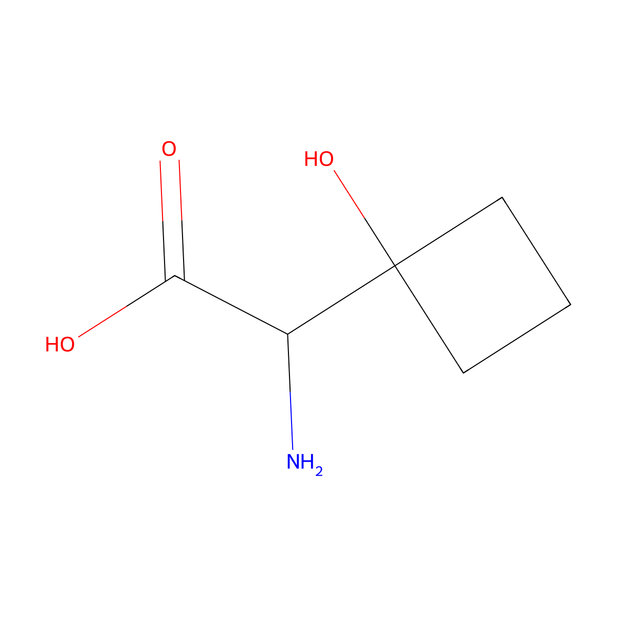 2-Amino-2-(1-hydroxycyclobutyl)acetic acid molecular structure, CAS 2639405-89-1