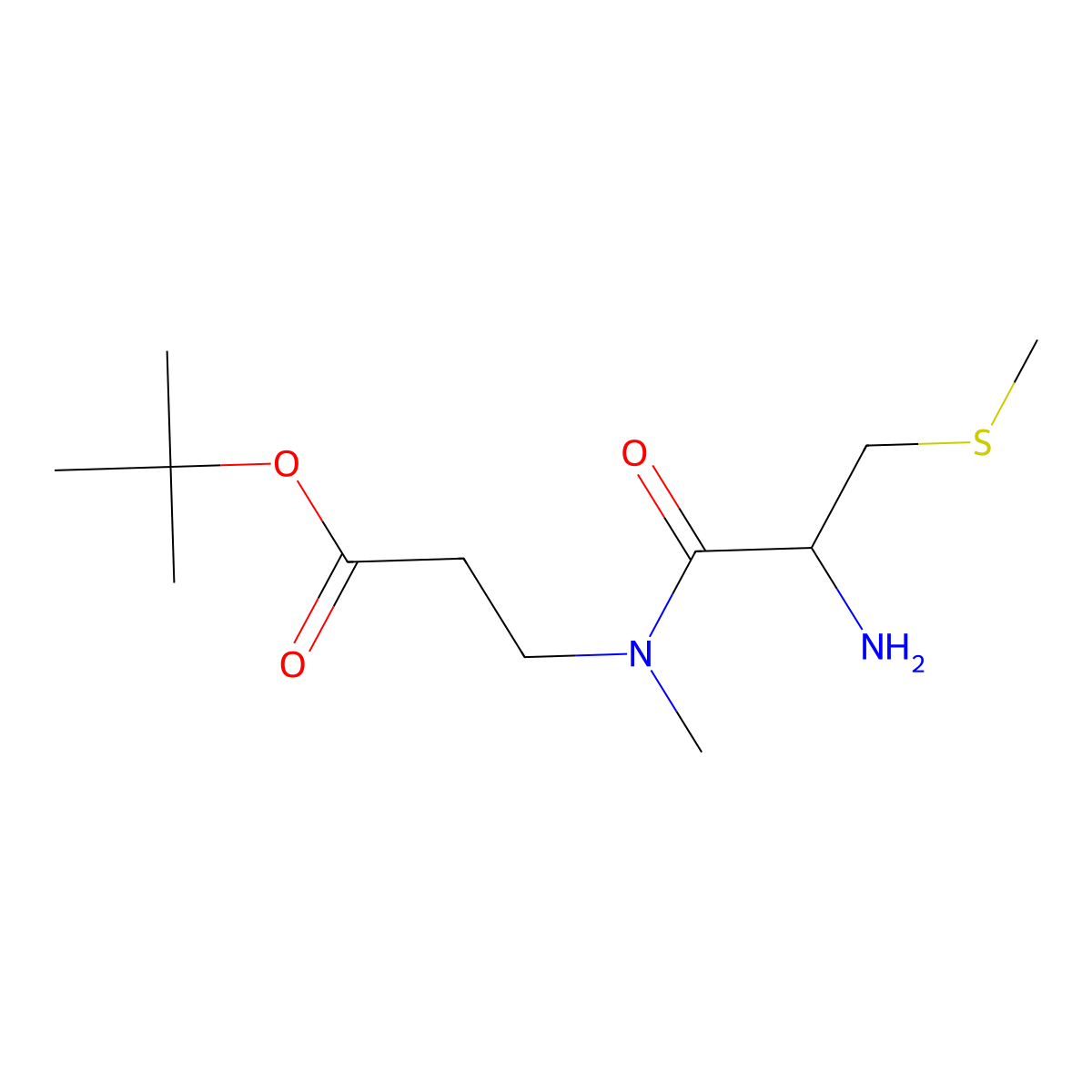 tert-butyl 3-[2-amino-N-methyl-3-(methylsulfanyl)propanamido]propanoate molecular structure, CAS 2639405-91-5