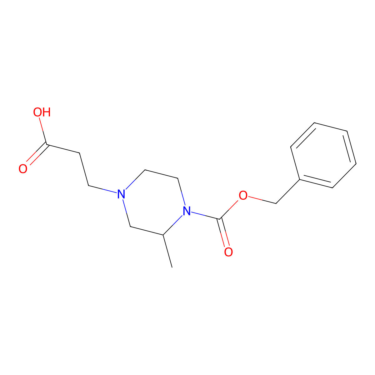 3-{4-[(Benzyloxy)carbonyl]-3-methylpiperazin-1-yl}propanoic acid molecular structure, CAS 2639405-93-7