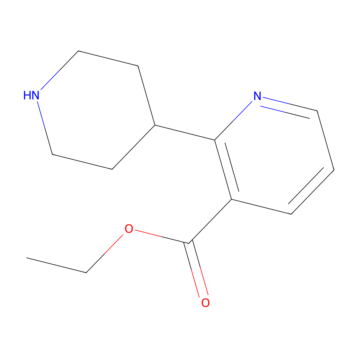 Ethyl 2-(piperidin-4-yl)pyridine-3-carboxylate molecular structure, CAS 2639406-01-0
