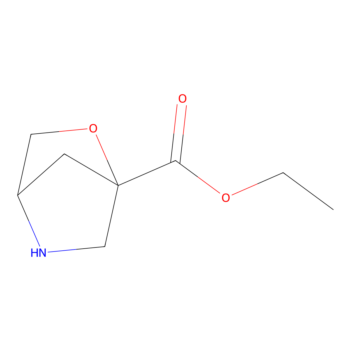Ethyl 2-oxa-5-azabicyclo[2.2.1]heptane-1-carboxylate molecular structure, CAS 2639406-03-2
