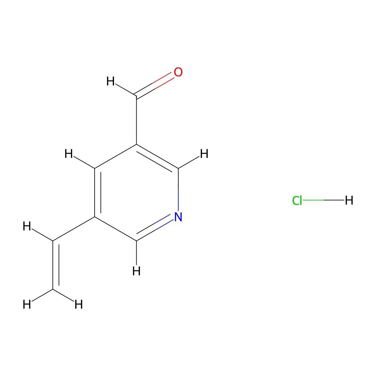 5-Ethenylpyridine-3-carbaldehyde hydrochloride molecular structure, CAS 2639406-04-3