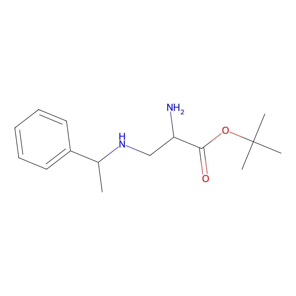 Tert-butyl 2-amino-3-[(1-phenylethyl)amino]propanoate molecular structure, CAS 2639406-09-8