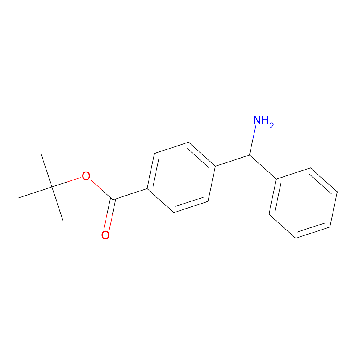 Tert-butyl 4-[amino(phenyl)methyl]benzoate molecular structure, CAS 2639406-11-2