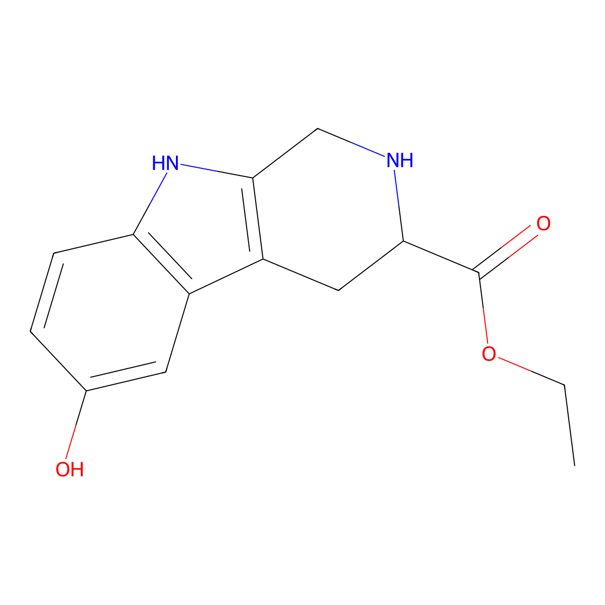 ethyl 6-hydroxy-1H,2H,3H,4H,9H-pyrido[3,4-b]indole-3-carboxylate molecular structure, CAS 2639406-12-3