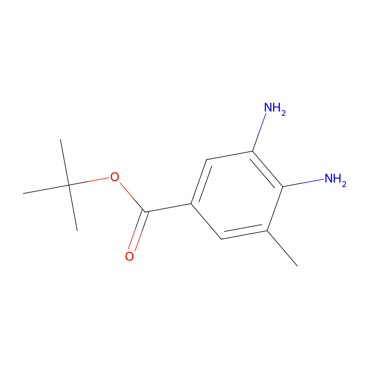 Tert-butyl 3,4-diamino-5-methylbenzoate molecular structure, CAS 2639406-23-6