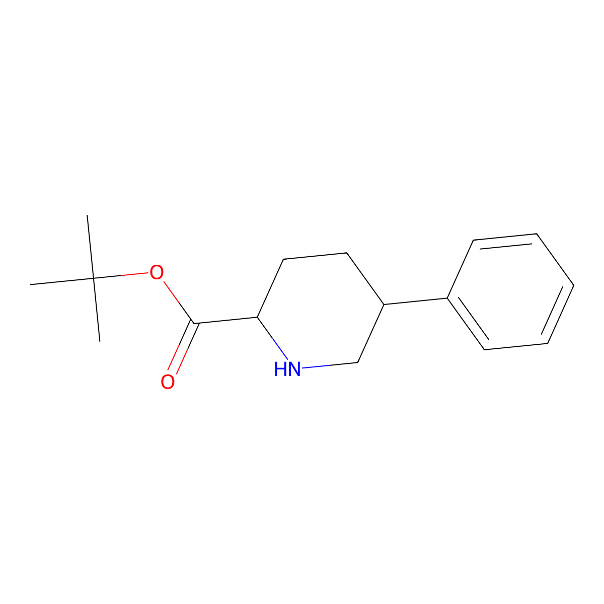 Tert-butyl 5-phenylpiperidine-2-carboxylate molecular structure, CAS 2639406-33-8