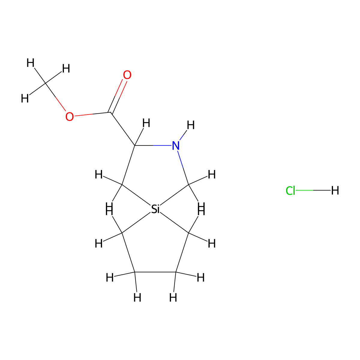 Methyl2-aza-5-silaspiro[4.4]nonane-3-carboxylatehydrochloride molecular structure, CAS 2639406-50-9